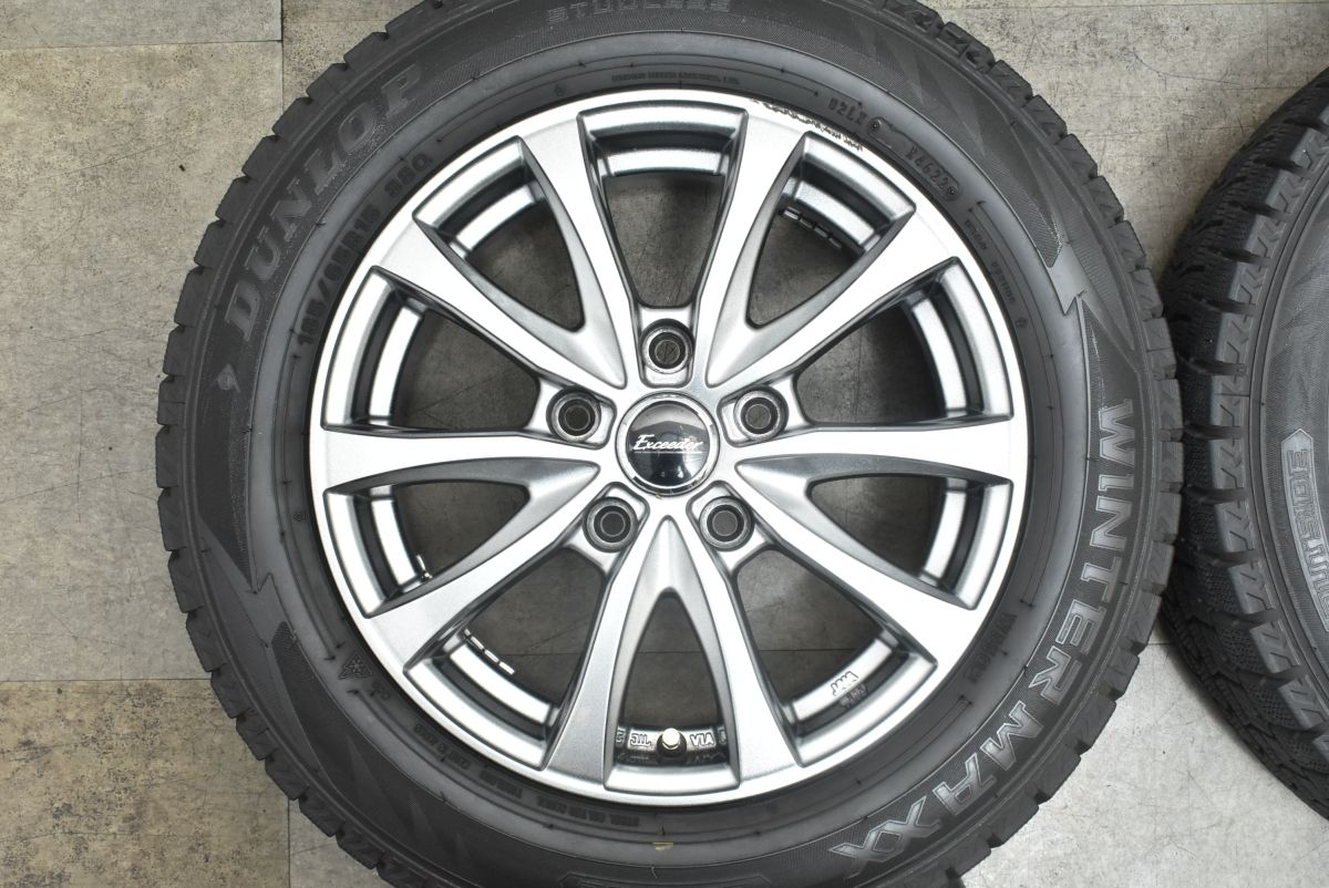 品質保証で 、高速配送！ バリ溝 スタッドレス エクシーダー 15in 6J 43 PCD114.3 ダンロップ ウィンターマックス WM02 185 65R15 GT系 GB5 6 フリード 等に 優美な