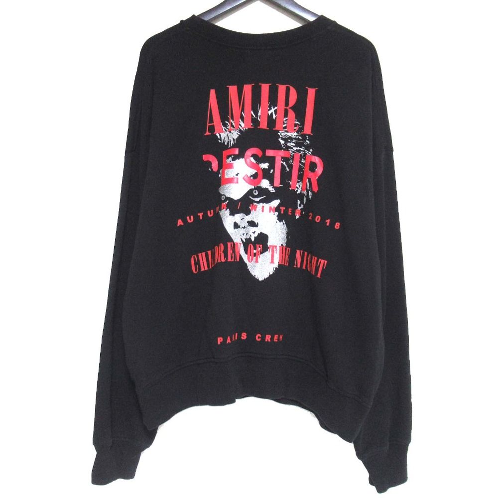 AMIRI アミリ Children of the Night 裏パイル地 スウェットシャツ トレーナー サイズ48 ブラック メンズ 古着