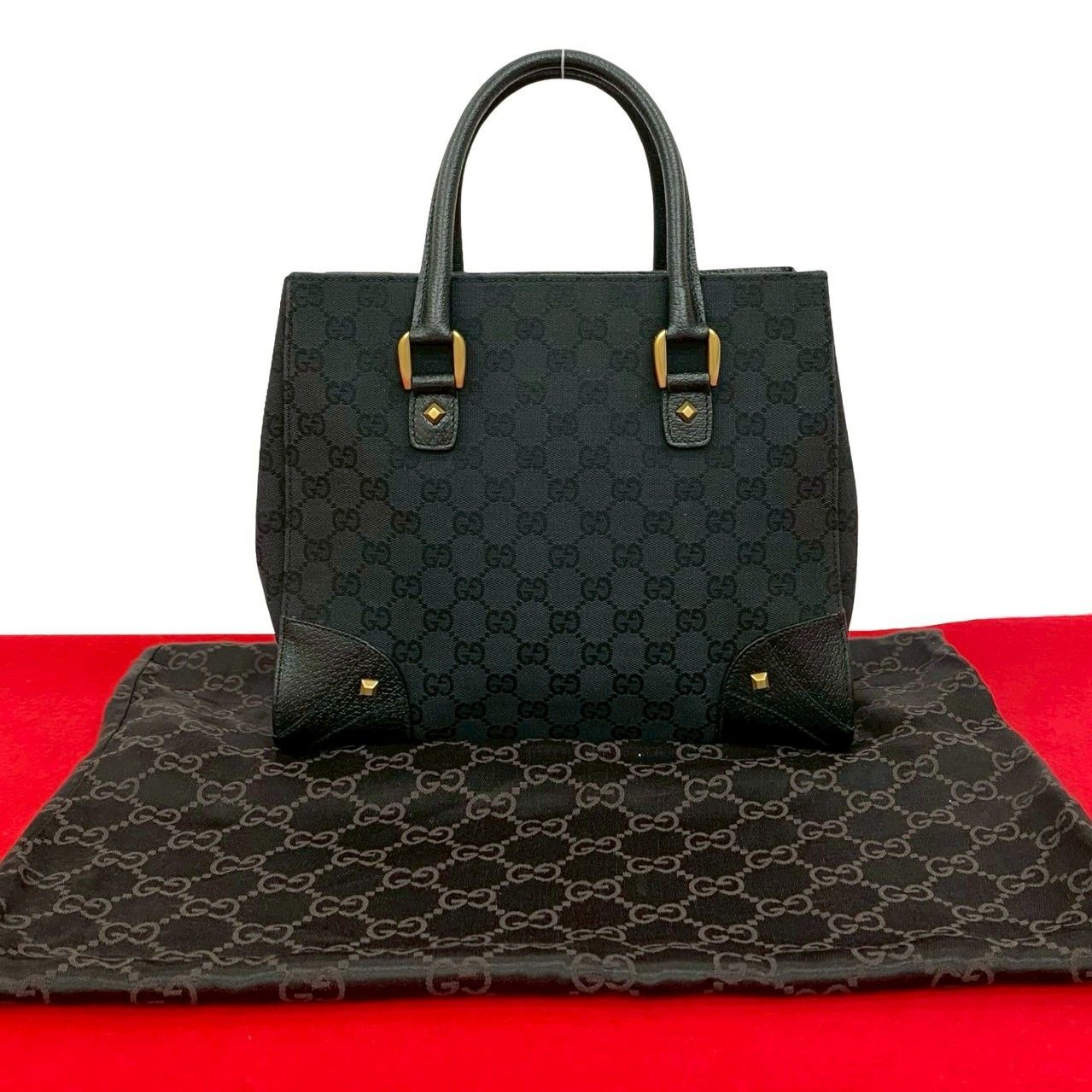未使用保管品 保存袋付 GUCCI グッチ GG ロゴ 総柄 レザー 本革 