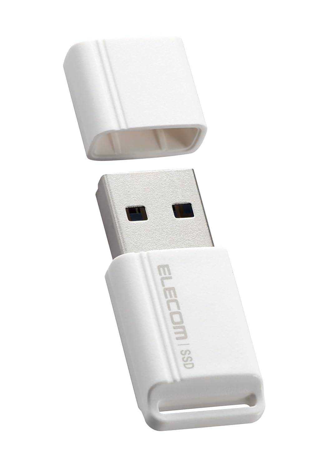 【新品・5営業日で発送】ELECOM エレコム 外付けSSD／ポータブル／USB3.2(Gen1)／小型USBメモリ型／250GB／ホワイト(ESD-EXS0250GWH)