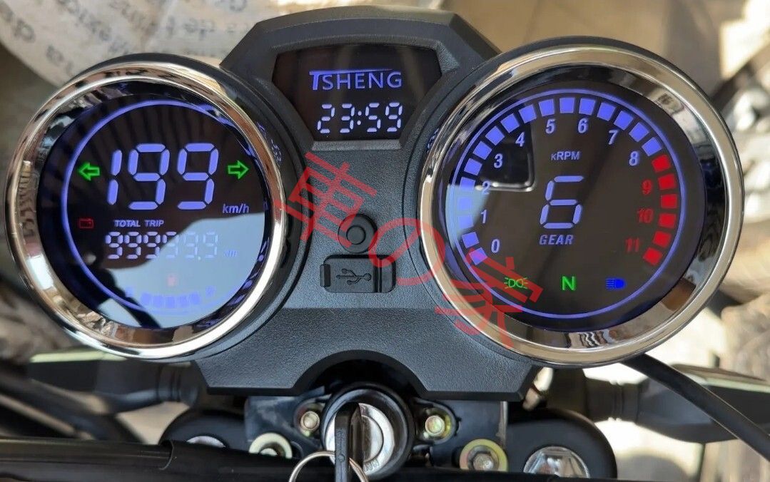 スズキ GN125 バイク デジタル タコメーター スピードメーター 速度計 互換品 アセンブリ