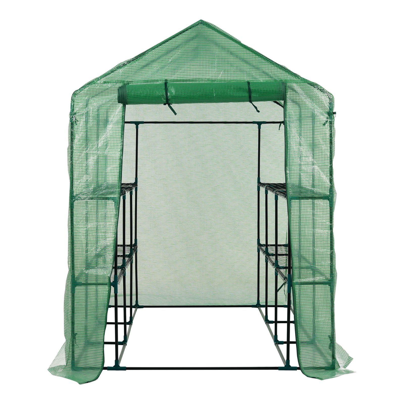 ビニール温室 大型 W142cm×D213cm×H190cm 温室 左右2段 ベランダ 家庭用 ビニールハウス 家庭菜園 ガーデンハウス フラワーハウス ラック ビニール カバー 組立式