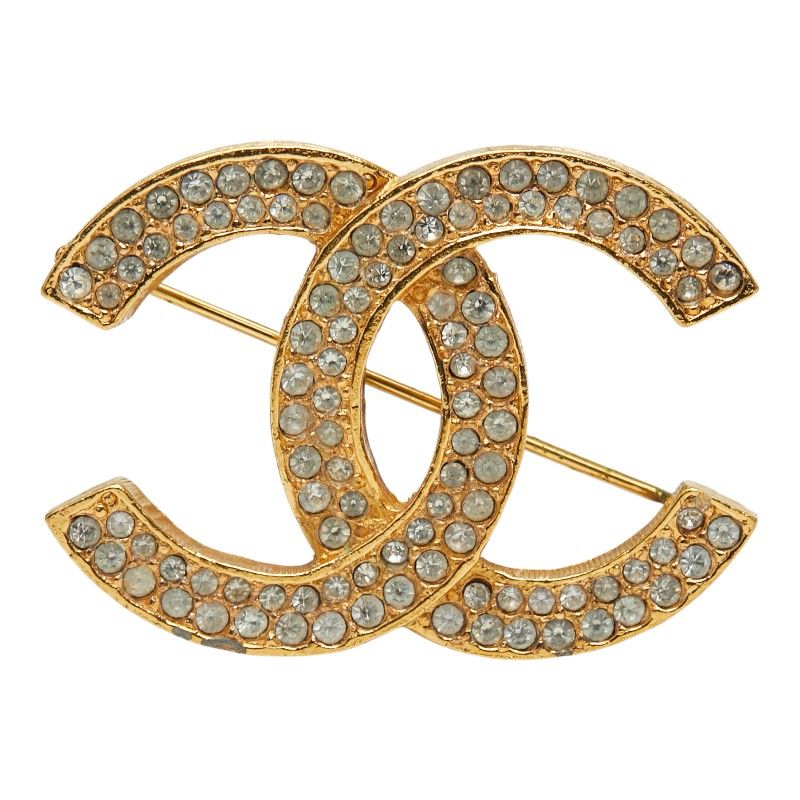シャネル ココマーク ゴールド メッキ ラインストーン レディース CHANEL 205-38619