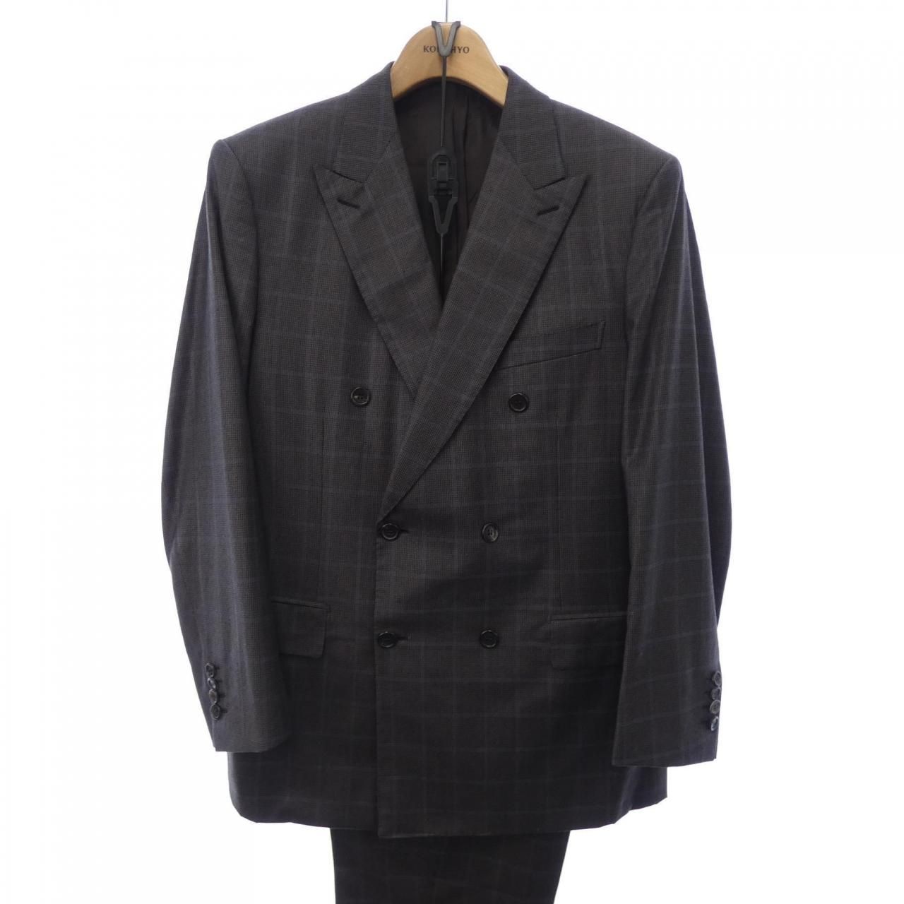 ブリオーニ スーツ サイズ49 Brioni チャコールグレー Essential チャコールグレー スーパー160ウールギャバジン