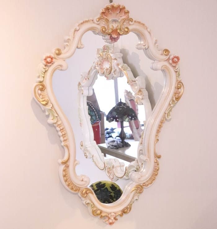 ロココ調 ミラー 鏡 壁掛け 直輸入 姫家具 ロココ ヨーロピアン