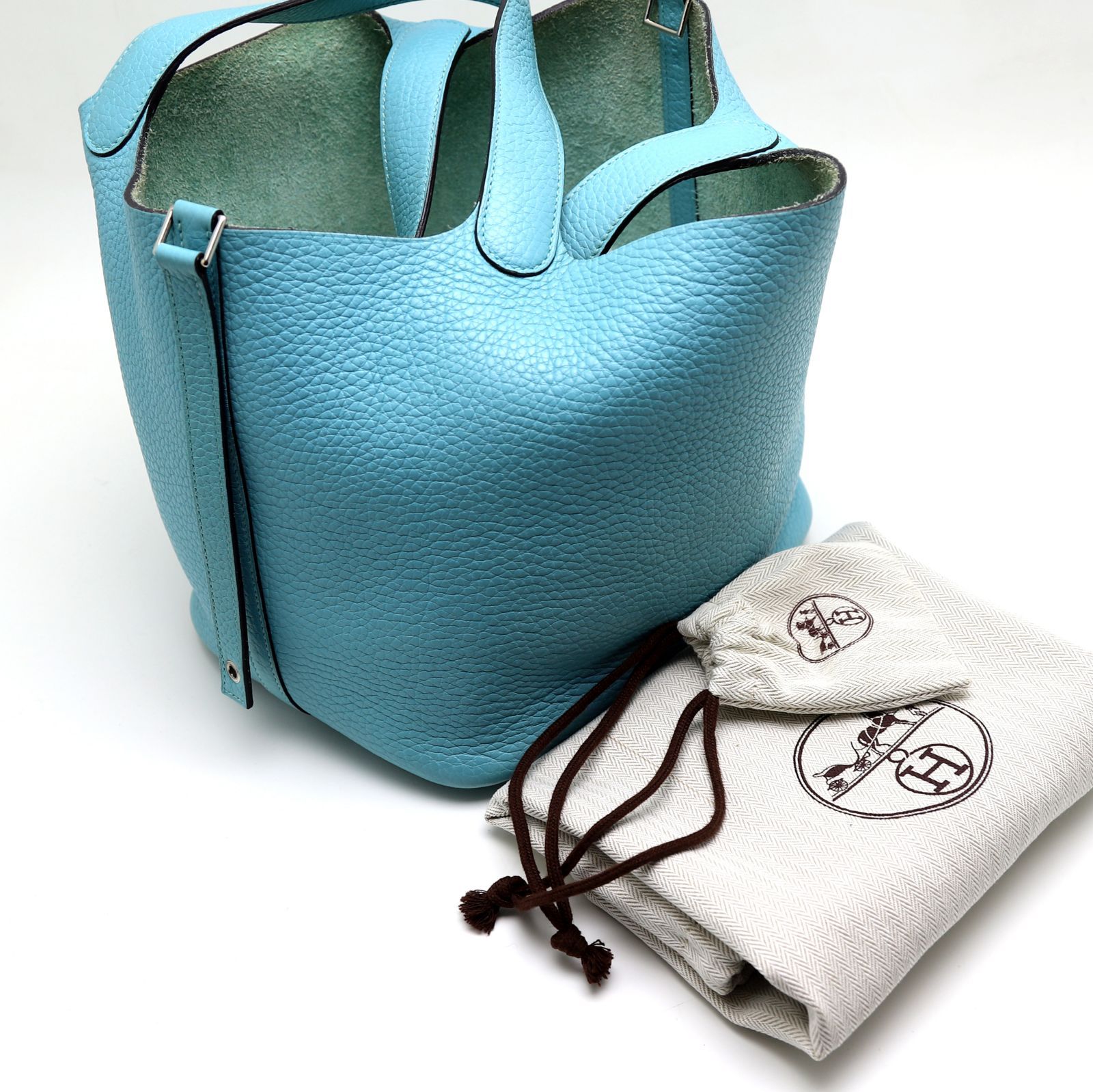 HERMES エルメス ピコタンロック MM ハンドバッグ ブルーパオン 