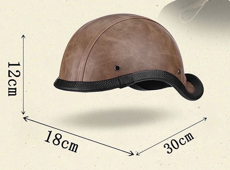 ヴィンテージ風 半キャップヘルメット｜レザー調仕上げ・燕尾デザイン・軽量モデル ヴィンテージ風 半キャップヘルメット｜レザー調仕上げ・燕尾