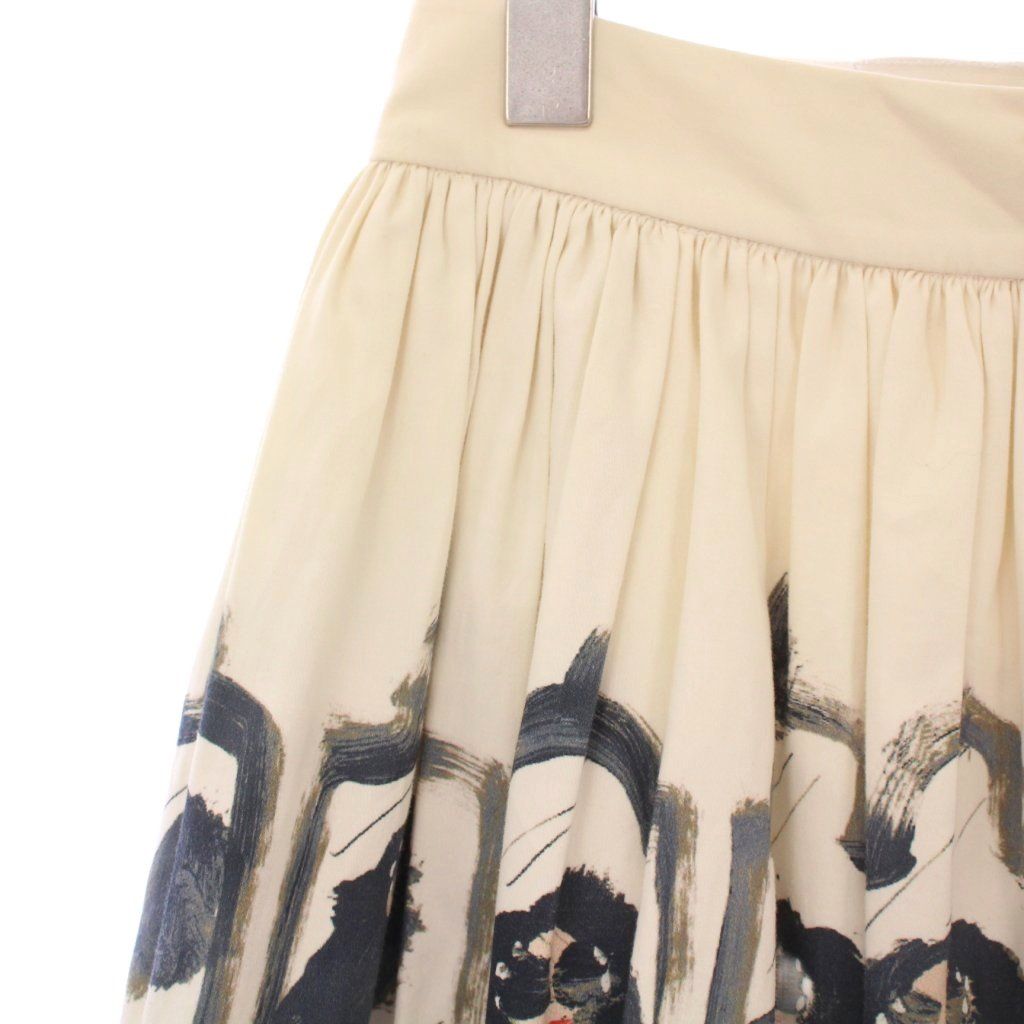 アリスオリビア alice olivia フ スカート ギャザー ひざ丈 総柄 0 白 ホワイト マルチ BB WWW_SIROKUMA-CORPORATION_COM