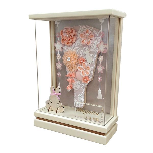 7号つまみ細工羽子板 凛 オフホワイトアクリルケース飾り WWW_SKLAD-KIRPICHA_RU