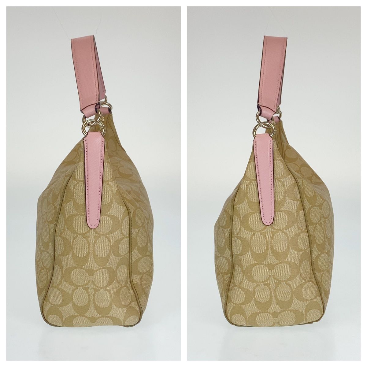 COACH コーチ シグネチャー ベージュ 薄茶色 ピンク シルバー COACH コーチ シグネチャー ベージュ 薄茶色 ピンク シルバー
