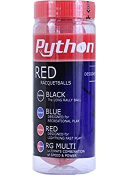 1) - Python 3 Ball Can Red Racquetballs 販売 (Lightning Fast )