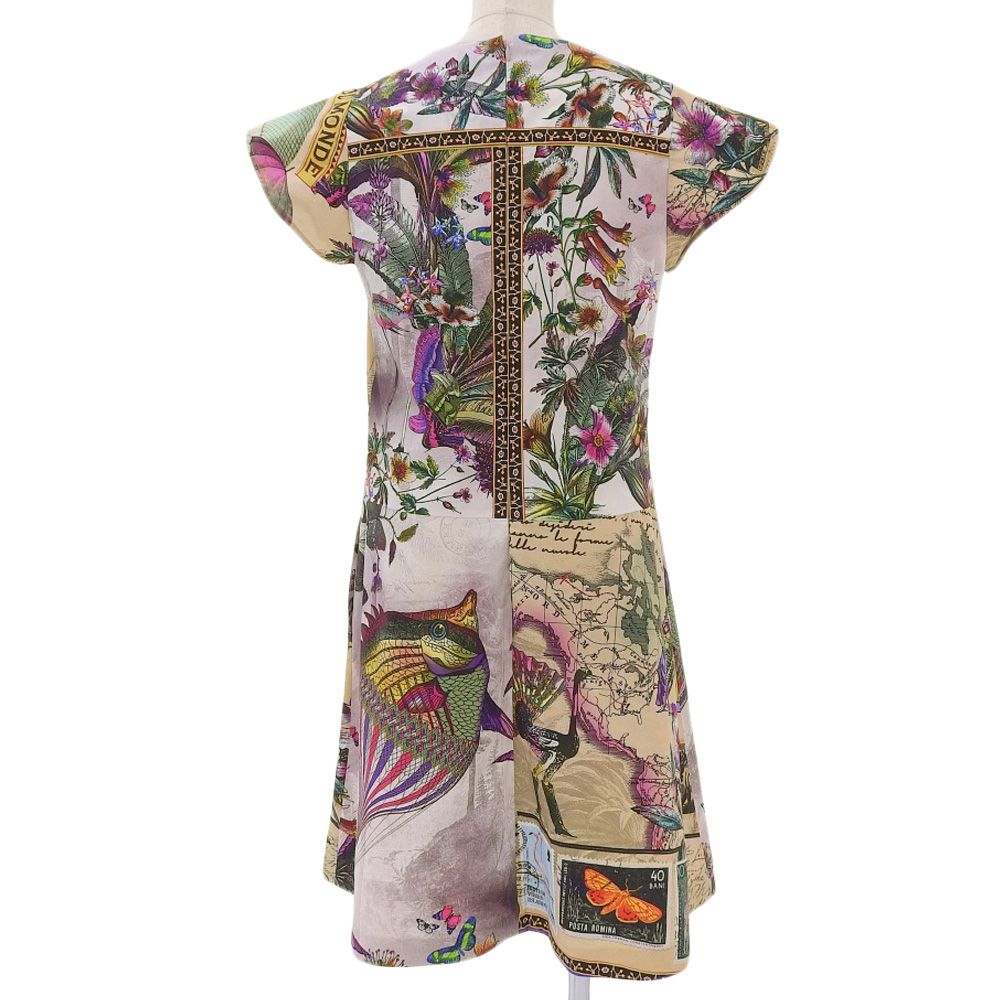 ETROドレスワンピース　エトロドレスワンピース　大きい42　イタリー製 ETRO エトロ ワンピース Paisley pleated metallic silk 738993