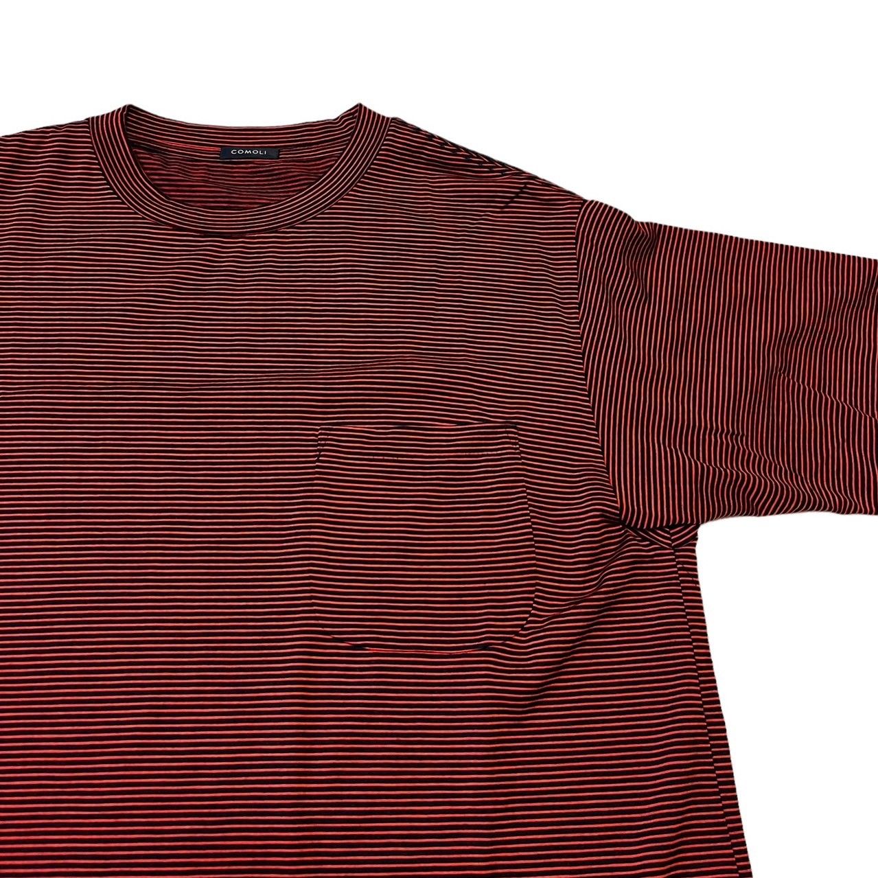 COMOLI コモリ 20SS ボーダー柄ウール天竺半袖クルーネックTシャツ R01 