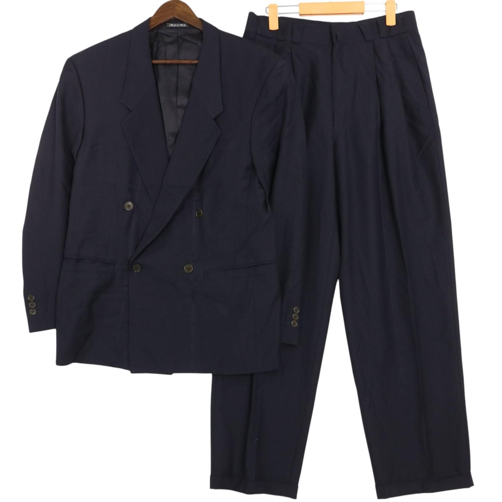 90年代 VERSACE ヴェルサーチ ウール スーツ セットアップ ネイビー  