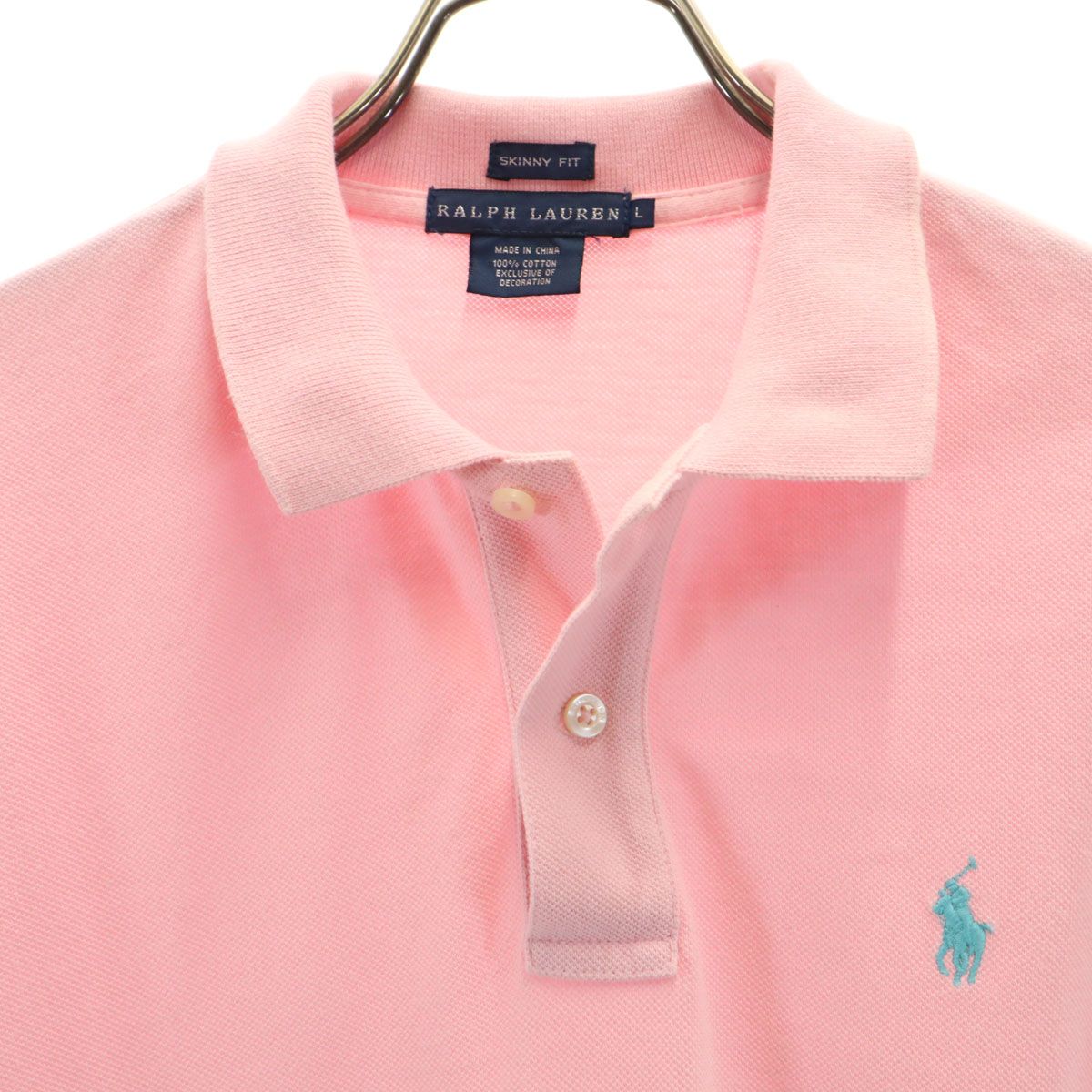 未使用　ラルフローレン　スリムフィット ポロシャツ 半袖 ピンク　Lサイズ RALPH LAUREN ラルフローレン 半袖 スキニーフィット ポロシャツ