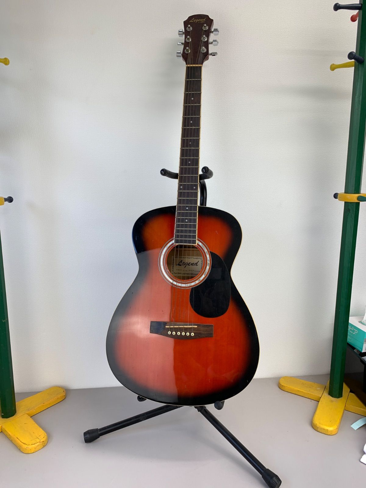 1368.Legend FG-15BS アコースティックギター スタンド付き サン