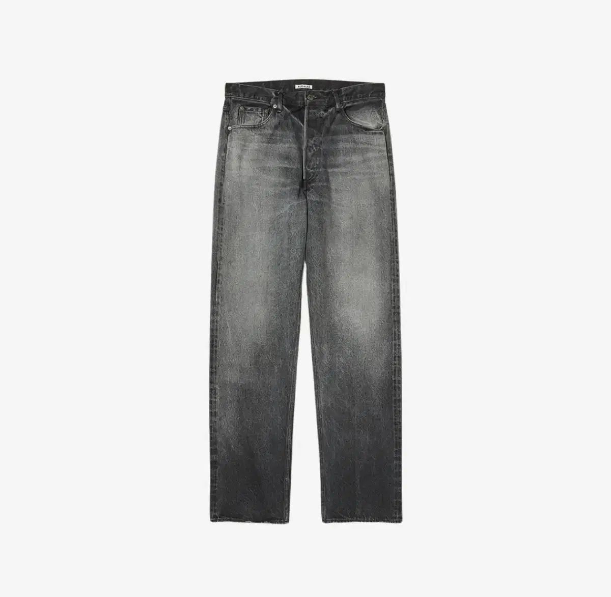 5 AURALEE(オーラリー) 24aw セルビッジ フェイディド ヘビー デニム ワイド パンツ 黒