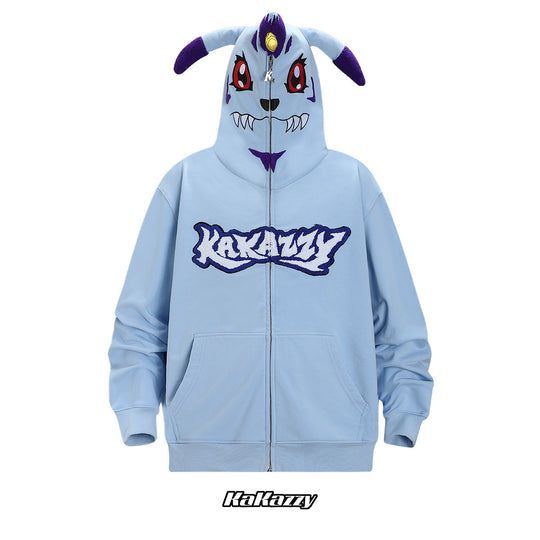 KaKazzy】ガブモン デジモン フルジップ パーカー 男女着用可