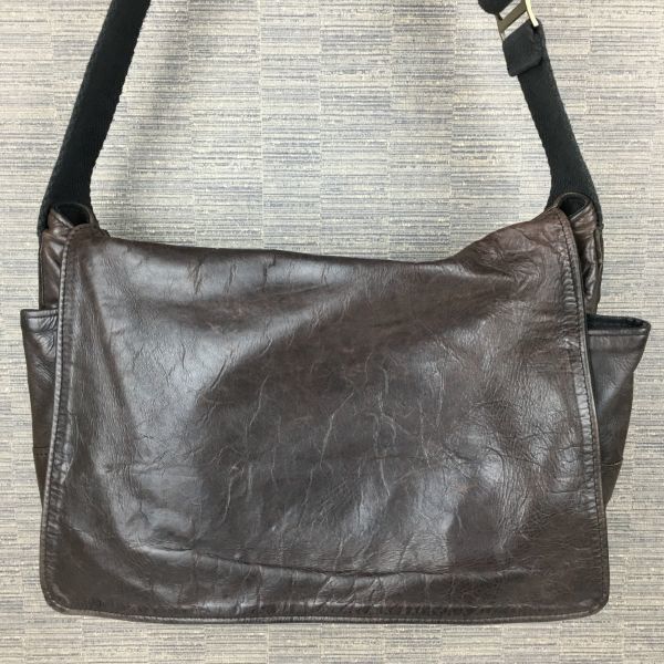 Jas M.B/ジャスエムビー　英国/イングランド　レザー　ショルダーバッグ　ダークブラウン/茶/BROWN〉bag〕菅NO.YB25-5 Jas M.B/ジャスエムビー 英国/イングランド レザー ショルダーバッグ