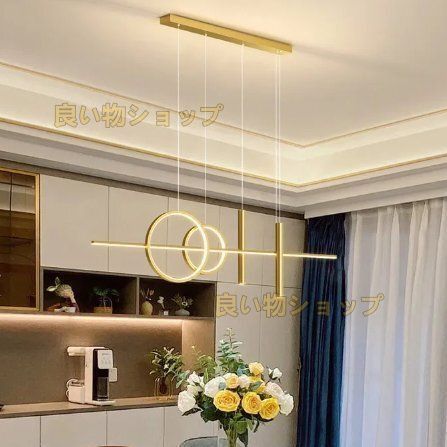 ペンダント ライト LED 照明 吊り下げ ランプ インテリア 装飾 ダイニング モダン デザイン ハンギング 芸術 おしゃれ 輪 直線 全２カラー