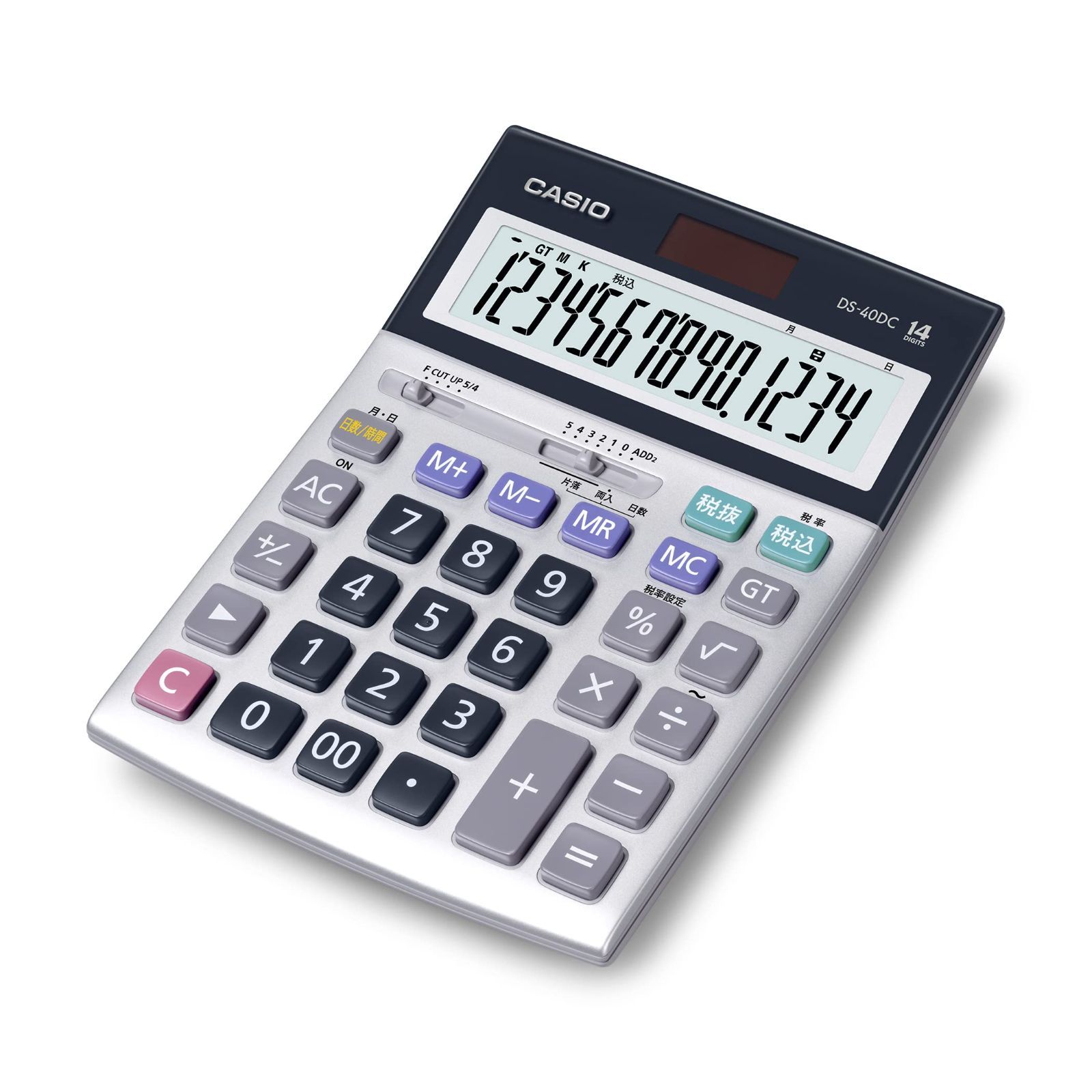 数量 本格実務電卓 14桁 カシオ 日数-時間計算 グリーン 法適合 デスクタイプ DS-40DC