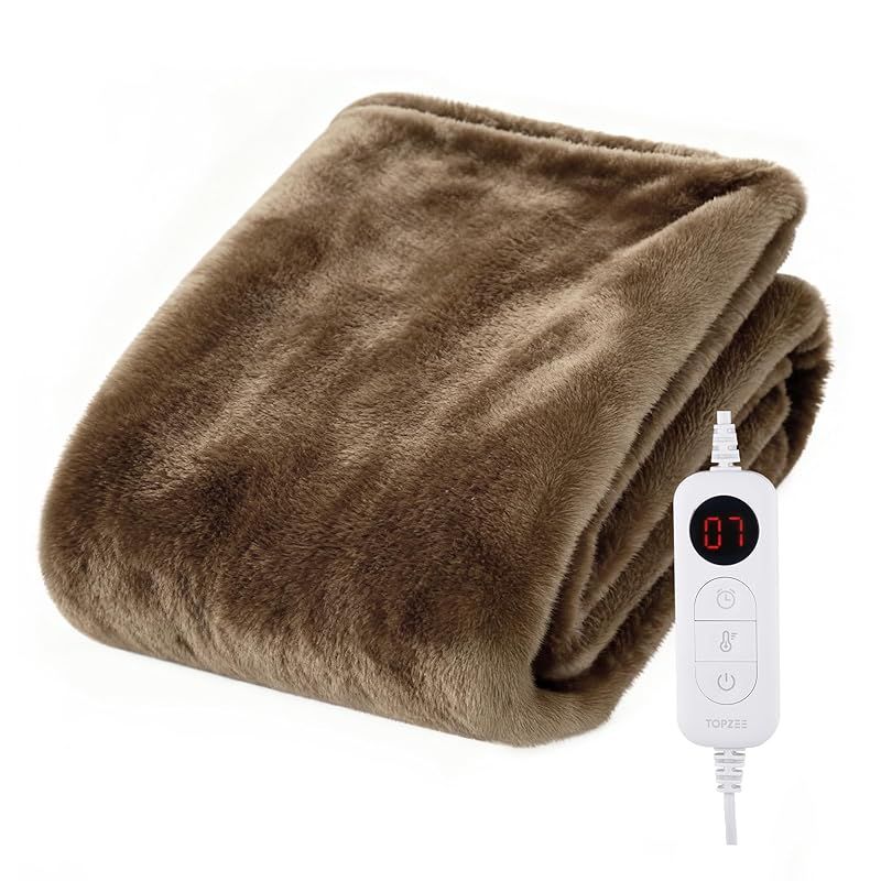 電気毛布 掛け 敷き TV SNSで TOPZEE 電気ブランケット 188×130cm 両面フランネル 電気毛布 掛け敷き兼用 ダニ退治 洗える 電気膝掛け 電気敷き 省エネ 9段階温度調節 1-12時間タイマー 電気敷毛布 電気掛け毛布 ふ 1