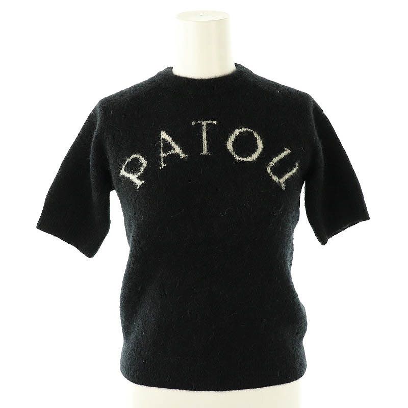 PATOU 半袖 ニット ブラック ロゴ 楽天市場】PATOU パトゥ ニット トップス 半袖ニット コットン