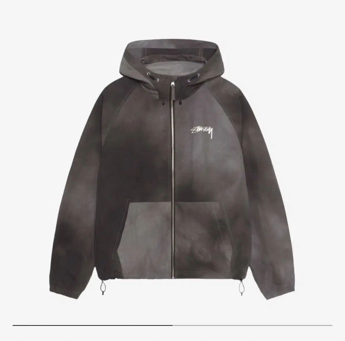 STUSSY(ステューシー) ウェーブ ダイ ビーチ シェル ジャケット 黒