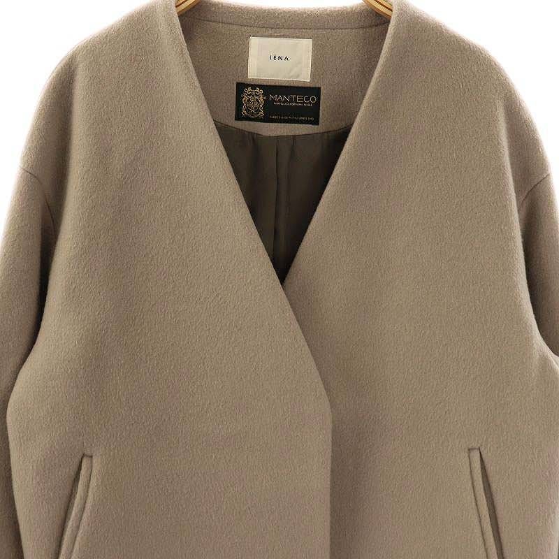 IENA イエナ MANTECO ショート丈コート 38 グレー系 イエナ IENA MANTECO ショートコート ノーカラー 38 グレー /AT