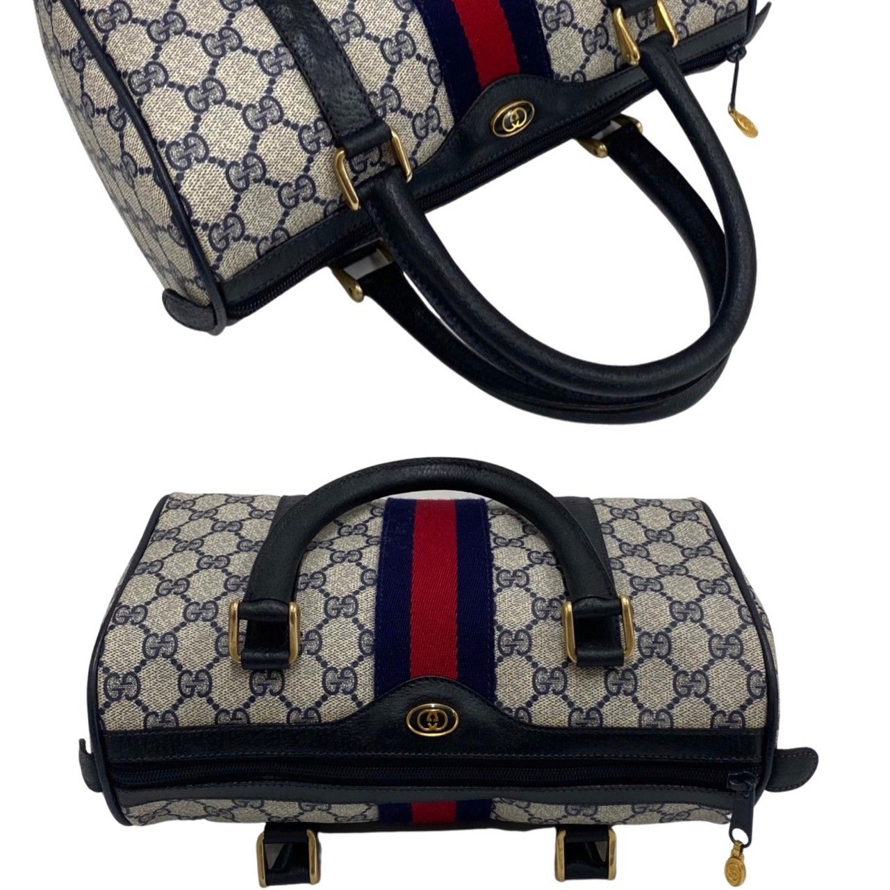 極 美品 袋付 GUCCI オールドグッチ グッチ ヴィンテージ シェリーライン GG ロゴ レザー 本革 ミニ ボストンバッグ ハンドバッグ  20247 - メルカリ