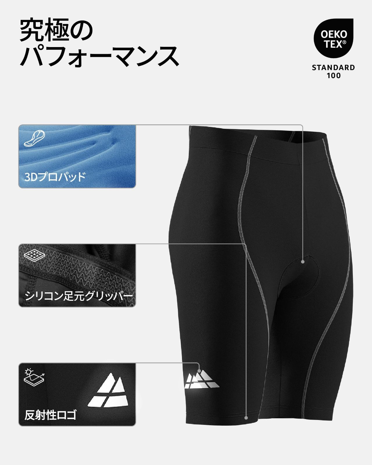 DANISH ENDURANCE メンズ サイクルインナーパンツ 通気性 ストレッチ 速乾 摩擦防止 1枚パック