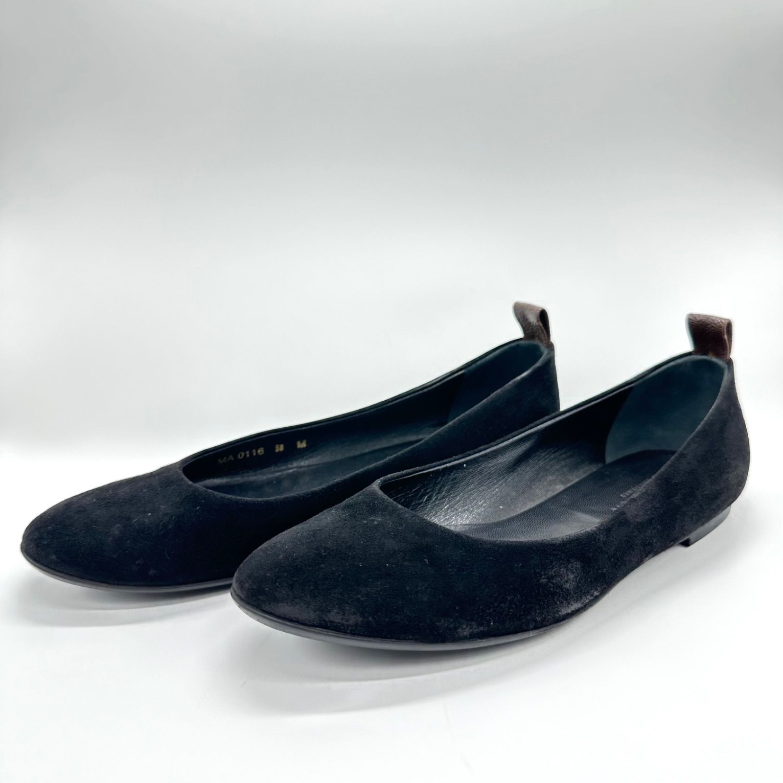Louis Vuitton Black Suede Uniforms Ballet Ballerina Flats ルイ ヴィトン ブラック スエード パンプス モノグラム