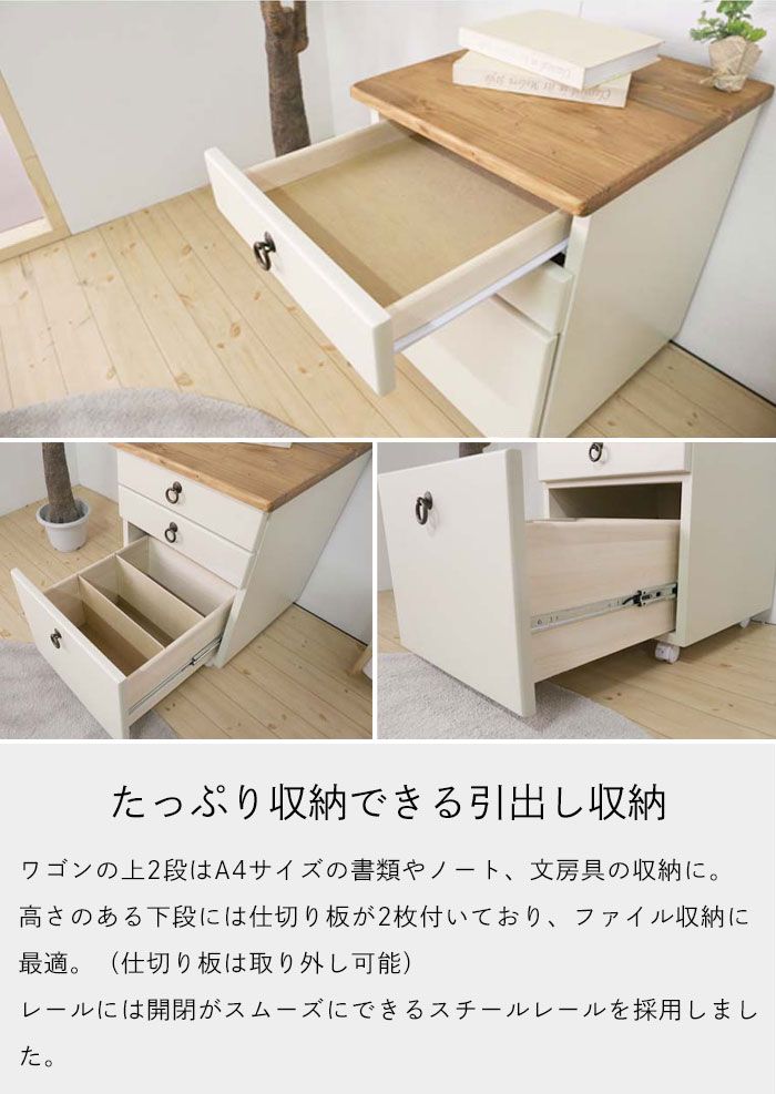 デスクワゴン 木製