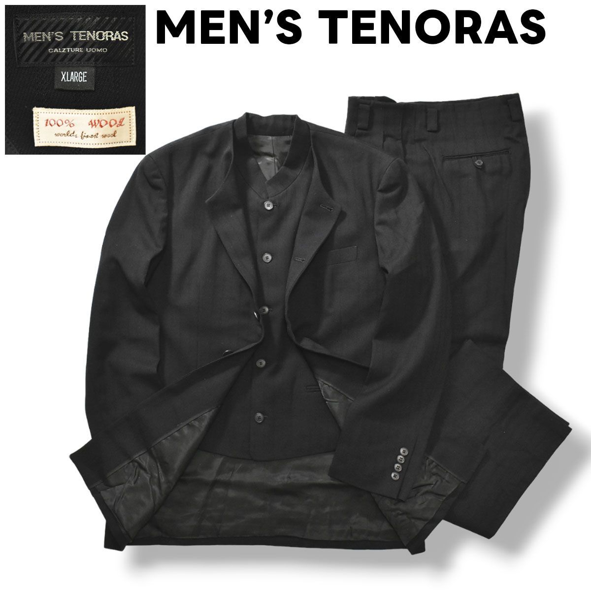 メンズティノラス 3ピース ストライプ ダブル セットアップ スーツ ジレ M メンズティノラス シングル 3ピース セットアップ スーツ 上下