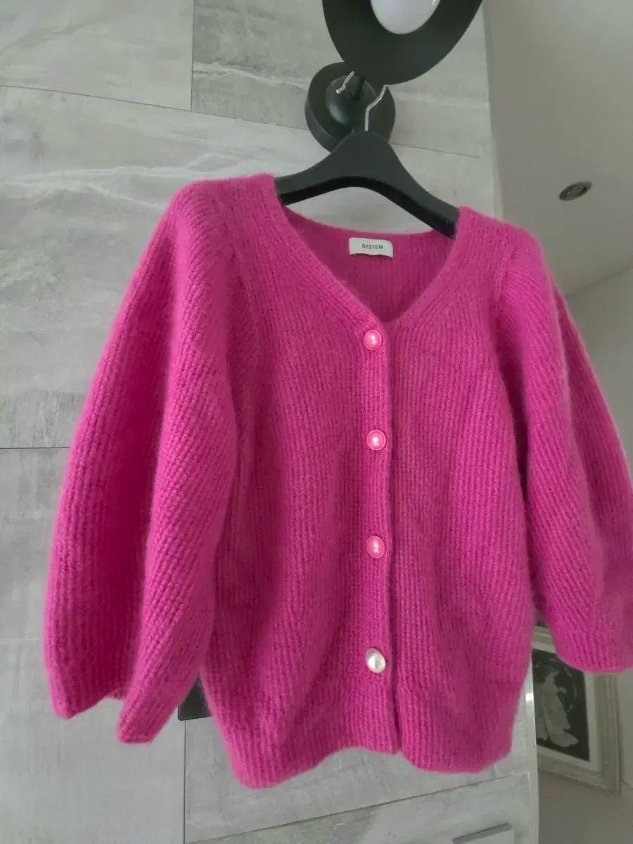 SYSTEM ピンク 色 カーディガン