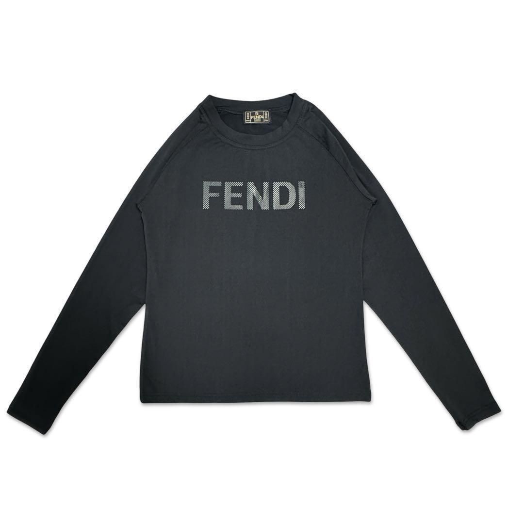 フェンディ イタリア製 Tシャツ 長袖 サイズ 24 洋服 レディース ブラック フェンディ イタリア製 Tシャツ 長袖 サイズ 24 洋服 レディース