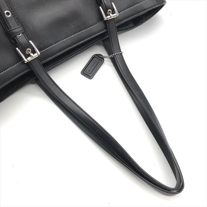 良品 COACH コーチ レザー ターンロック レディース ロゴ トート  