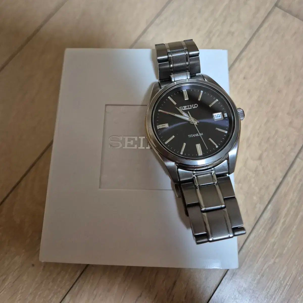 SEIKO セイコー チタン 青文字盤 時計
