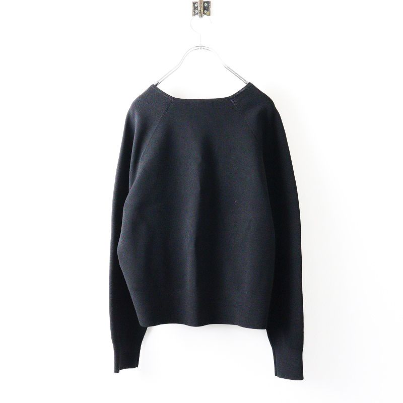 Theory - 定価3.1万 セオリー Theory CREPE KNIT VNECK BOMBER Vネックニットカーディガン S/ブラック ジップ 羽織り【2400014036497】 Theory - 定価3.1万 セオリー Theory CREPE KNIT VNECK BOMBER V