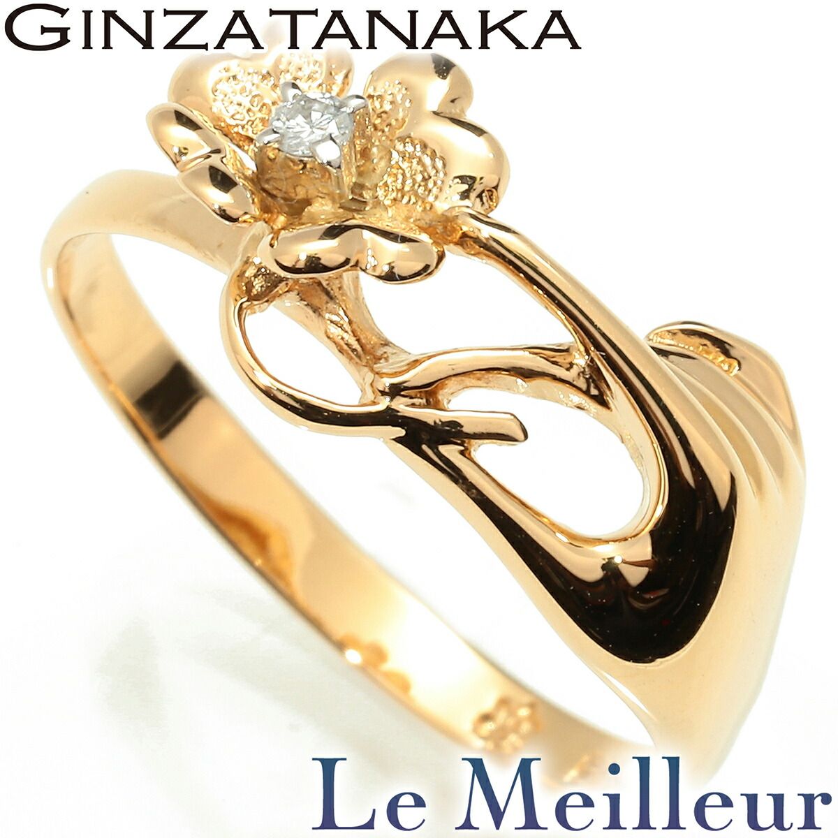 GINZA TANAKA ギンザタナカ K18YG サファイアダイヤリング