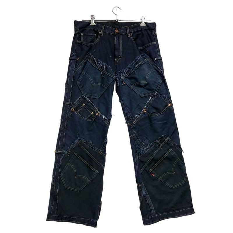 メンズ Levi s リーバイス REMAKE BLACK DENIM PANTS リメイク デニムパンツ ボタン裏刻印4051 ジーンズ ズボン ボトムス 157-250209-ay-08-IZU