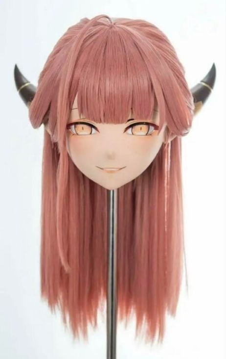 全頭マスク カツラ付き ロック付き NO.532 フルマスク ドール ヘッドロリータ人形 コスプレ 変身 仮装 着ぐるみ kigurumi