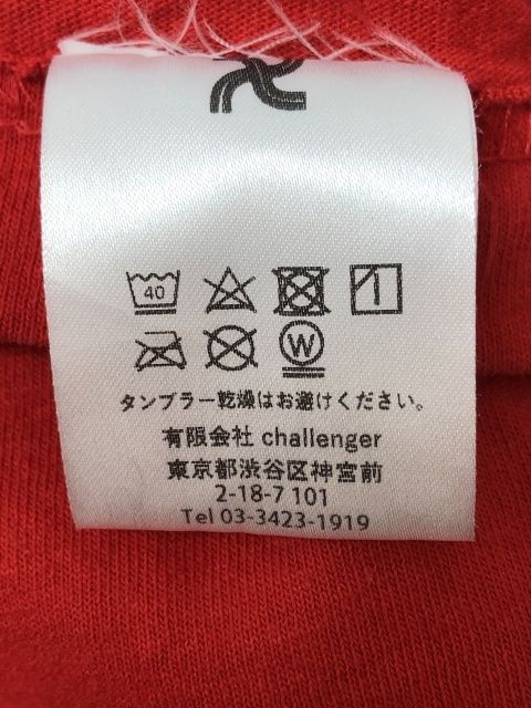 【中古】 CHALLENGER チャレンジャー 22AW LOGO SPIDER TEE レッド L 111367533