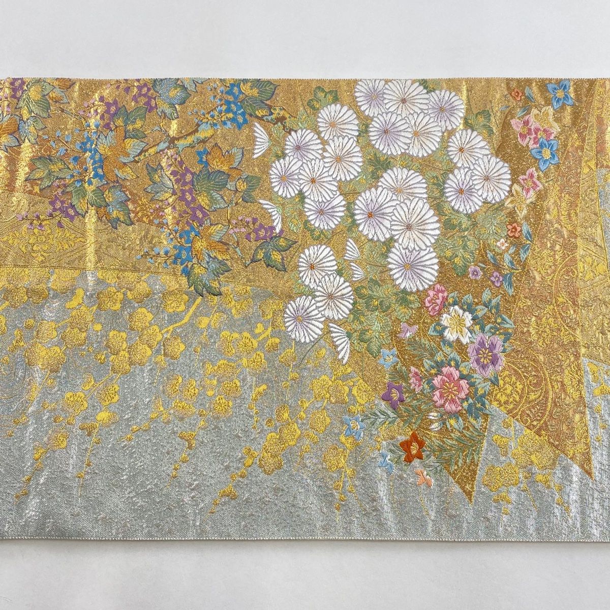 袋帯 美品 秀品 草花 金糸 箔 金色 六通 正絹 【中古】 - メルカリ