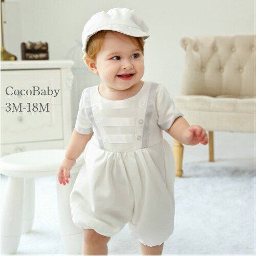 セレモニードレス 男の子 夏 退院 新生児 退院着 お宮参り ベビー 1歳 誕生日 セレモニー ドレス 帽子付き cocobaby
