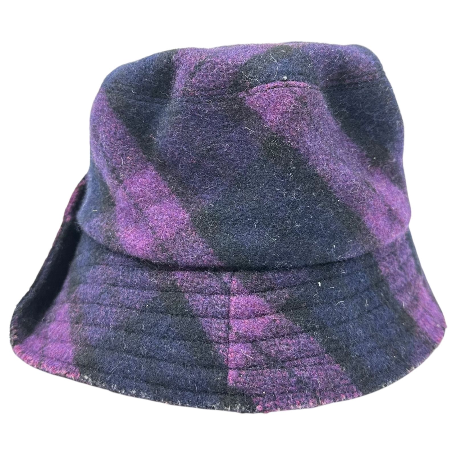 Vivienne Westwood(ヴィヴィアンウエストウッド) Orb Button Decorative Check Felt Hat オーブボタン  装飾 チェック フェルト ハット パープル×ブラック - メルカリ