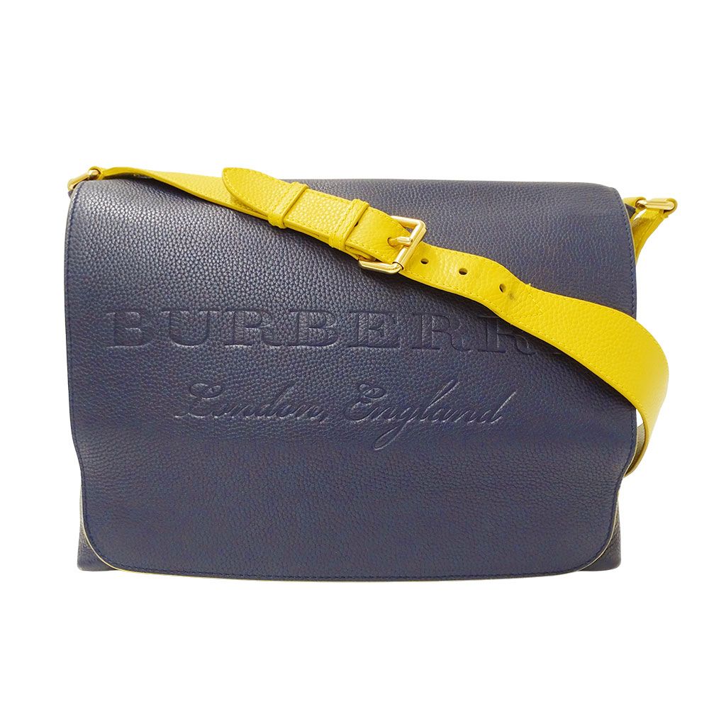バーバリー BURBERRY バッグ レディース メンズ ブランド ショルダーバッグ レザー ネイビー イエロー 斜めがけ おしゃれ 通勤 通学 カジュアル 可愛い