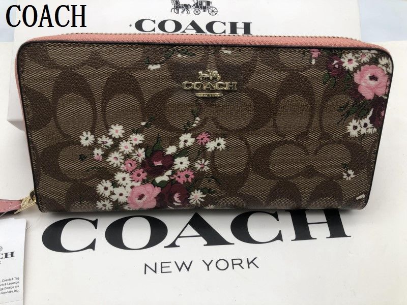 コーチ 長財布 COACH 財布 カーキマルチ フローラル プリント花柄 レディース 財布 贈り物 a074C F29931新品未使用  E20