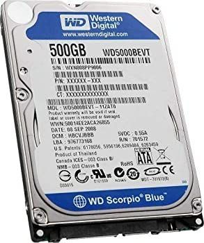 【中古】「非常に良い」Western Digital Scorpio Blue 2.5inch 5400rpm 500GB 8MB SATA WD5000BEVT