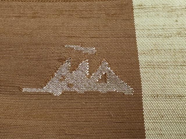 平和屋本店□極上 能州紬 絲藝苑 上島洋山 両面 太鼓柄袋帯 シルエット